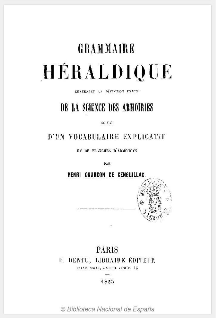 Grammaire Héraldique biblioteca genealógica heráldica y nobiliaria 